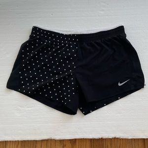 NIKE Dri-Fit Black/White Shorts with Stars, Size Large, Lined, Like New